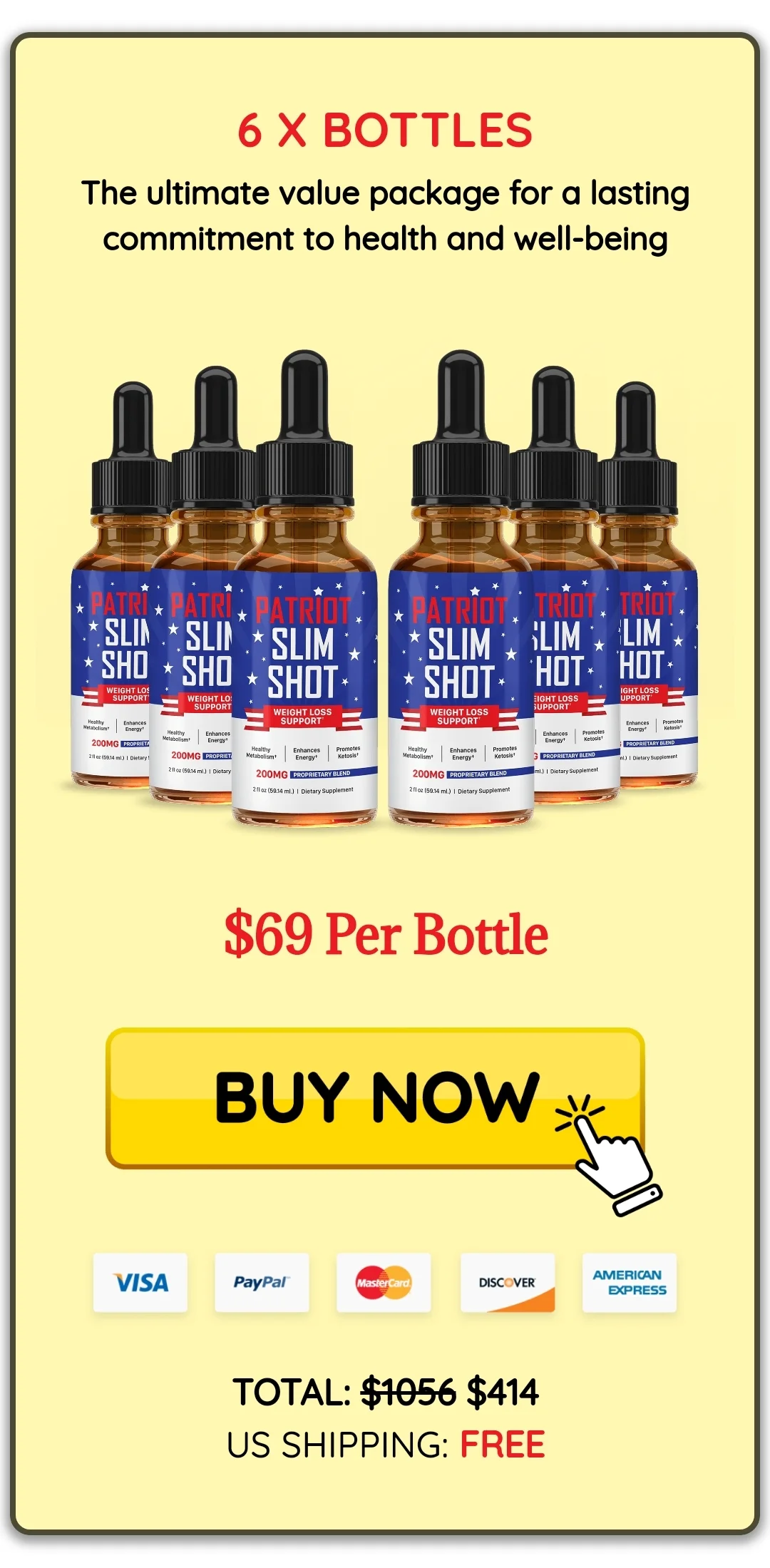 Patriot Slim Shot™ 6 bottles pricing